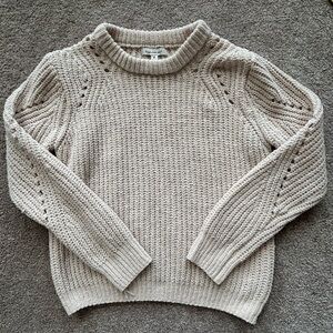 Women's Cream Sweater Francesca’s New Beige Soft Crewneck